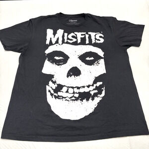 Misfits Rock Band Classic Skull Logo Men's Black T-Shirt Size Large